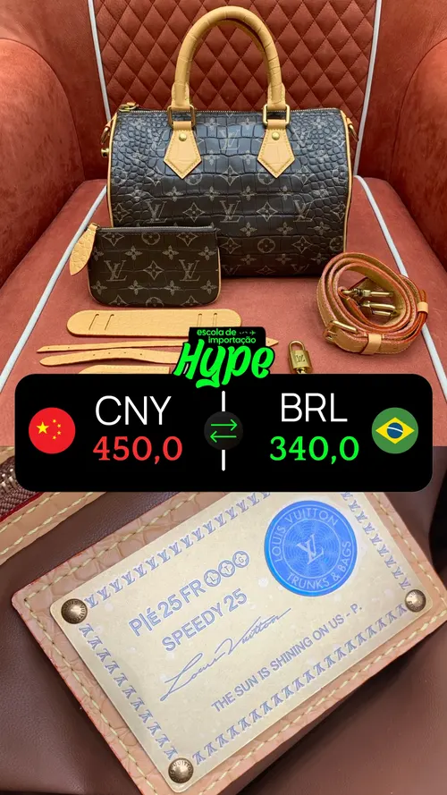 Bolsa de grife com valor de fábrica em CNY e BRL