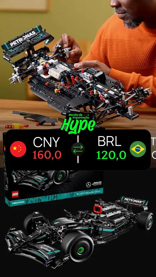 Produto importado com valor de fábrica em CNY e BRL
