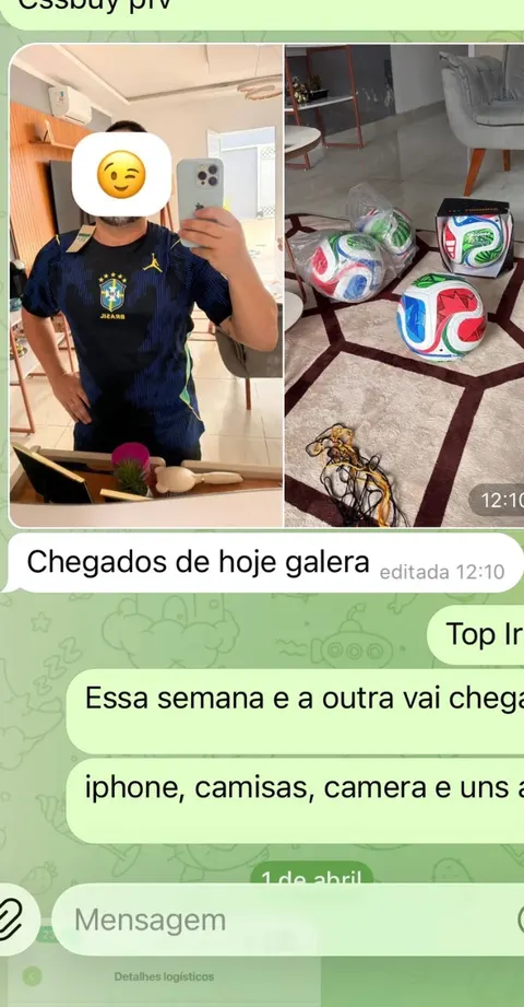 Aluno mostrando os produtos que chegaram